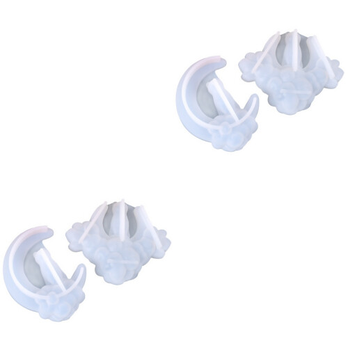 4Pièces Moule Résine Époxy Chat Lune Silicone Pour 2