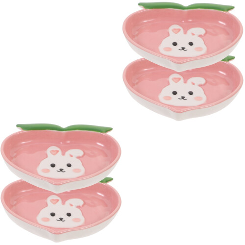 4St Compacte Keramische Dipschalen Roze Voor Sauzen En 1