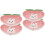 4St Compacte Keramische Dipschalen Roze Voor Sauzen En 3