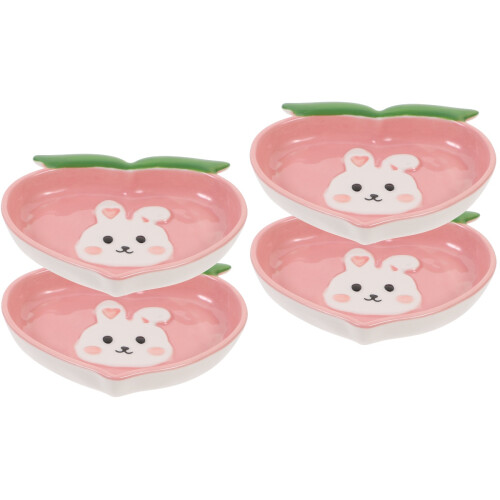 4St Compacte Keramische Dipschalen Roze Voor Sauzen En 2