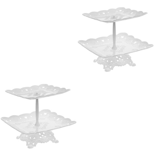 2Pièces Support À Gâteau Rangement Dessert Facile À Monter 1