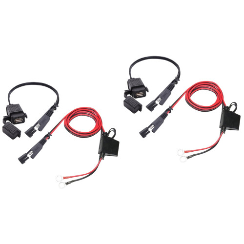 2St Motor Sae USB Adapter Universeel Zwart ABS Oplaadkabel 2