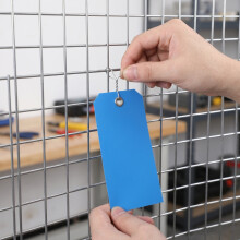 100St Blauwe Draadlabels Van PVC Voor Opslag, Bagage En Verzendlabels