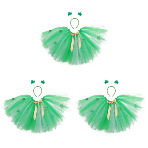 3Sets Tutu En Haarband St Patrick's 1