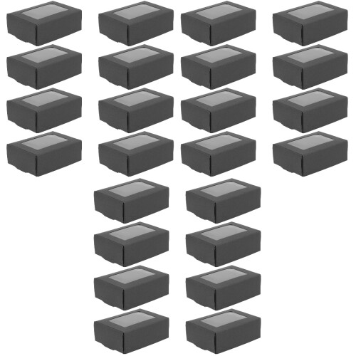 90Pièces Boîtes Carrées Noires En Papier Kraft Pour 1