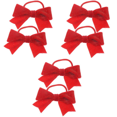 3Paren Rood Strik Haarlinten Zachte Elastische Haaraccessoires 1