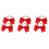 3Paren Rood Strik Haarlinten Zachte Elastische Haaraccessoires 3