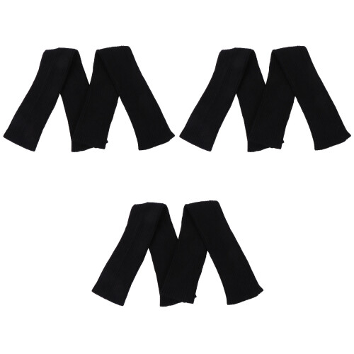 3Paren Elastische Zwarte Armwarmers Met Duimgat 2
