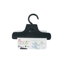 (Black)Appendiabiti in plastica con morsetto forte per conservazione antirughe e