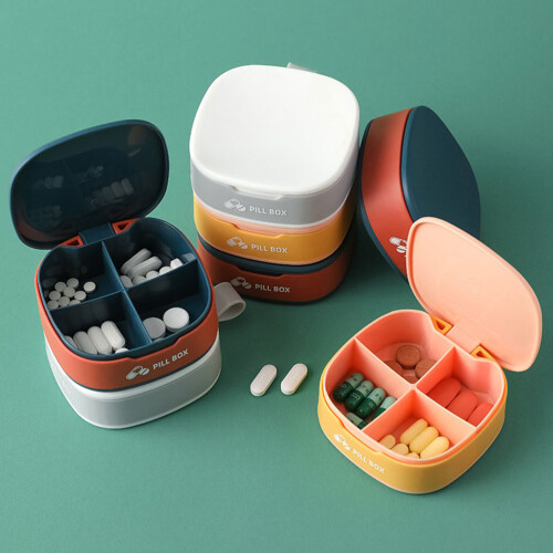 3St Mini Reismedicijn Opberger PP Cases Met 4 Compartimenten 2