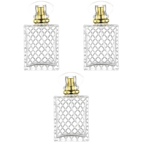 3St Draagbare Gouden Parfumfles Met Ruitpatroon 2