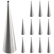 Cream Horn Molds 12Pcs Large Size Baking Cones Stainless Steel Roll Horn Forms Conical Danish Pastry Croissant Cones Moulds