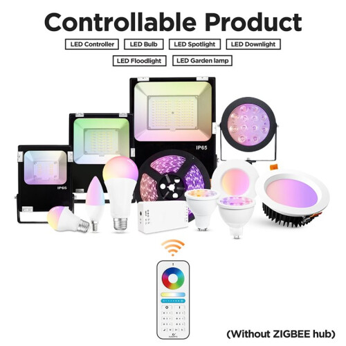 GLEDOPTO  Home 2.4G RGBCCT 6 Zone Group Control RF Remote Control Work with Pro Series for RGBCCT Controller 1