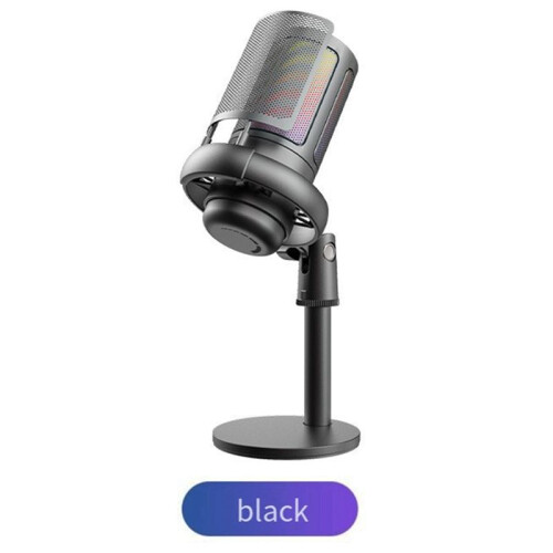 Gaming USB Microphone with Bracket Computer Desktop Mic RGB Game Conversation Voice Recording Condenser Microphone 1