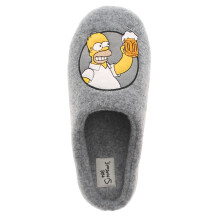 The Simpsons Mens Slippers Homer Beer Novelty Mule grey UK Size