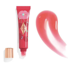 (14-Cherry Glaze) Charlotte Tilbury Lip Balm Facial Setting Powder Delicate Texture Flawless Liquid Foundation Cosmetics Moisturize Setting Spray