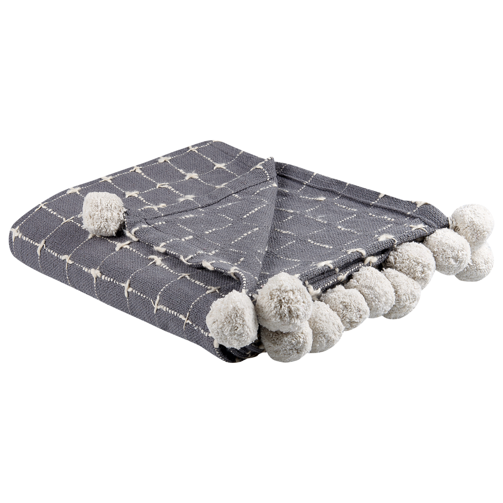 Beliani Blanket Yasam Cotton 125 X 150 Cm Sand Beige