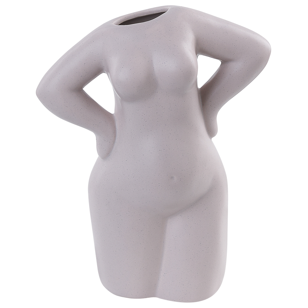 Beliani Flower Vase Kilkis Ceramic 24 Cm Beige