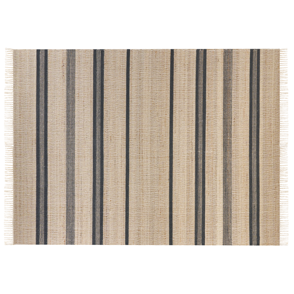 Beliani Rug Talpur Graphite Grey 160 X 230 Cm Jute