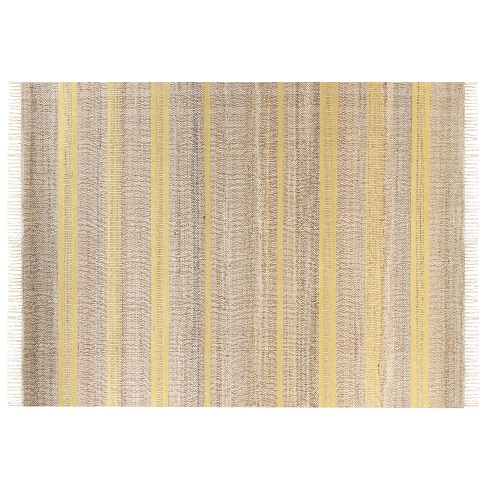 Beliani Rug Talpur Yellow 160 X 230 Cm Jute