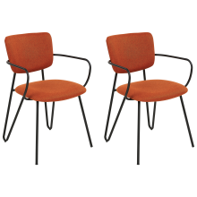 Set of 2 Dining Chairs ELKO Fabric Orange