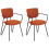 Beliani Set of 2 Dining Chairs ELKO Fabric Orange 1