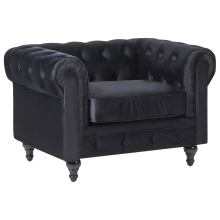 Armchair CHESTERFIELD Velvet Black