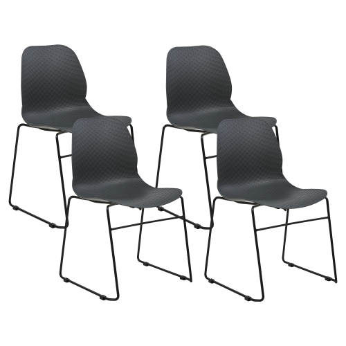 Beliani Set of 4 Conference Chairs PANORA Dark Grey