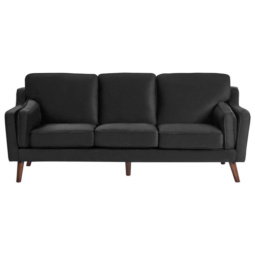 Sofa 3 Seater LOKKA Velvet Black