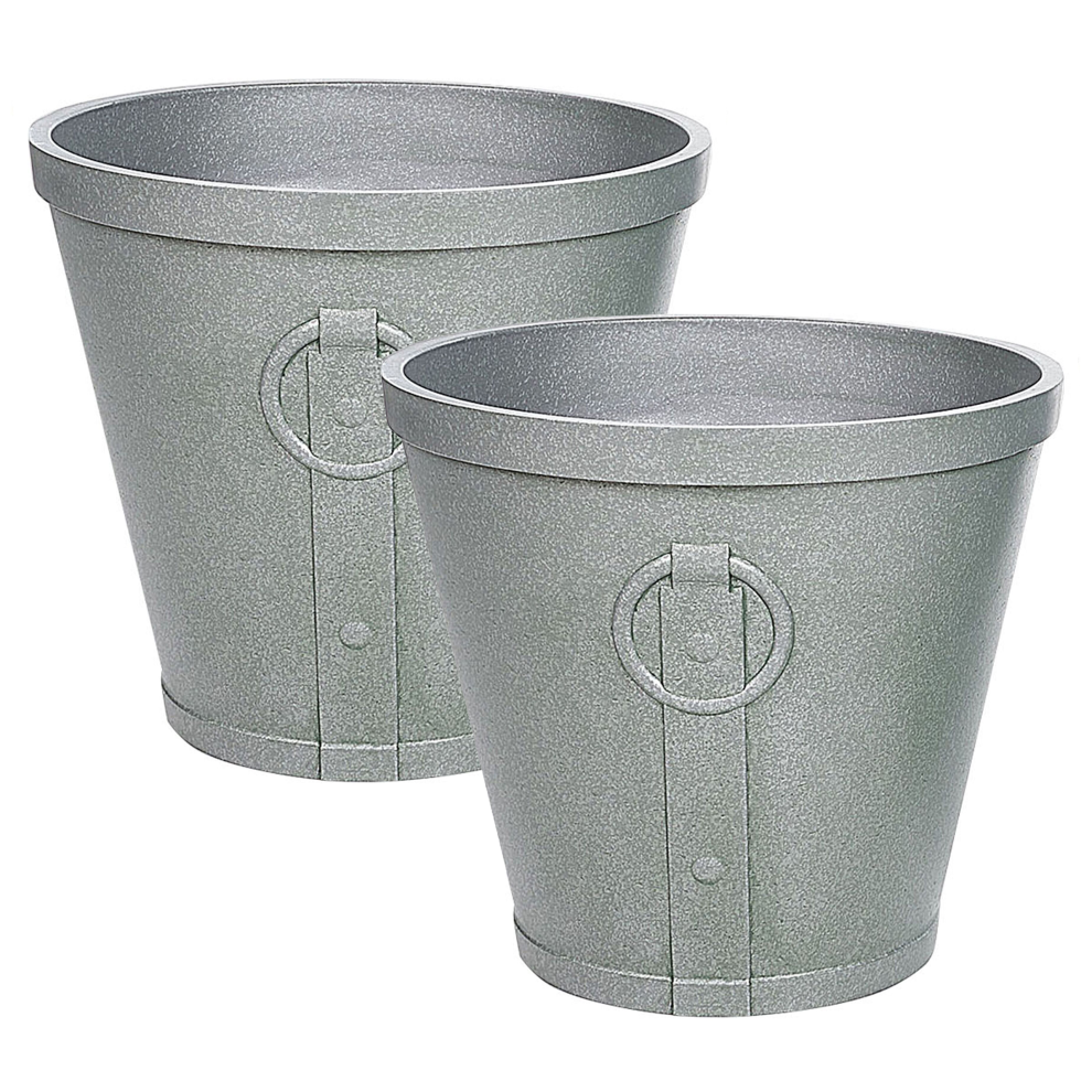 Beliani Plant Pot Vari 41 Cm Grey