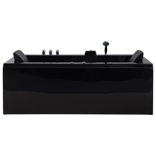 Corner Hot Tub with LED VARADERO Left Hand 1830 x 900 mm Black