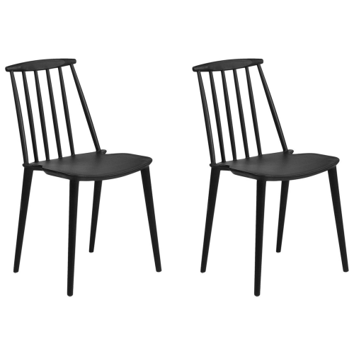 Beliani Set of 2 Dining Chairs VENTNOR Black