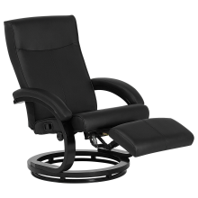Recliner Chair MIGHT with Footrest Faux Leather Black