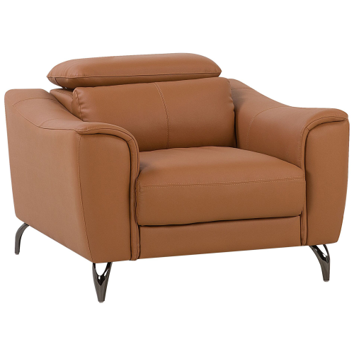 Beliani Armchair NARWIK Leather Brown