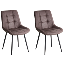 Set of 2 Dining Chairs MELROSE II Faux Leather Dark Brown