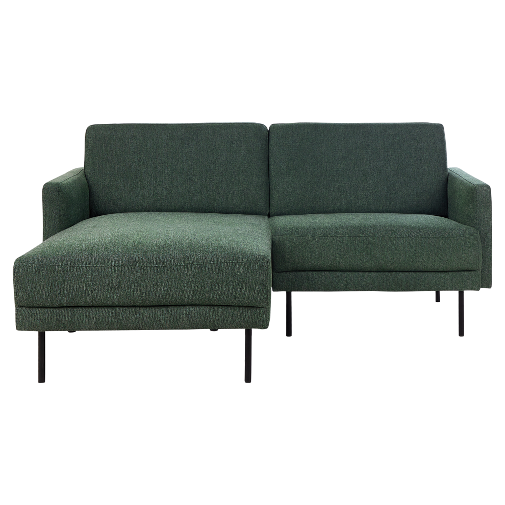 Beliani Corner Sofa 2 Seater Breda Fabric Dark Green Right Hand