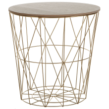 Side Table LANARK Gold with Storage