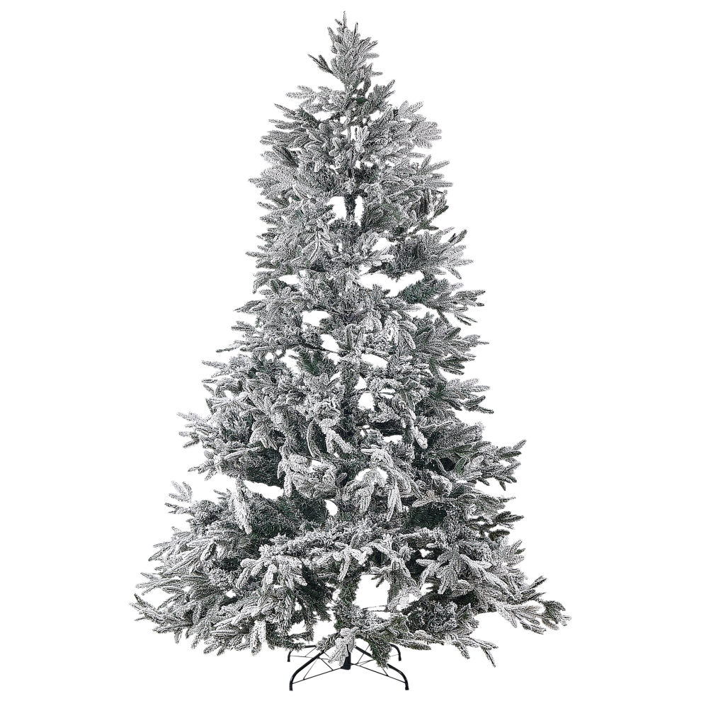 Beliani Artificial Snowy Christmas Tree Bassie 240 Cm White