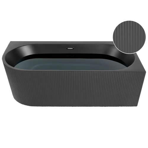Beliani Corner Bath GOCTA Left Hand 1700 x 800 mm Black