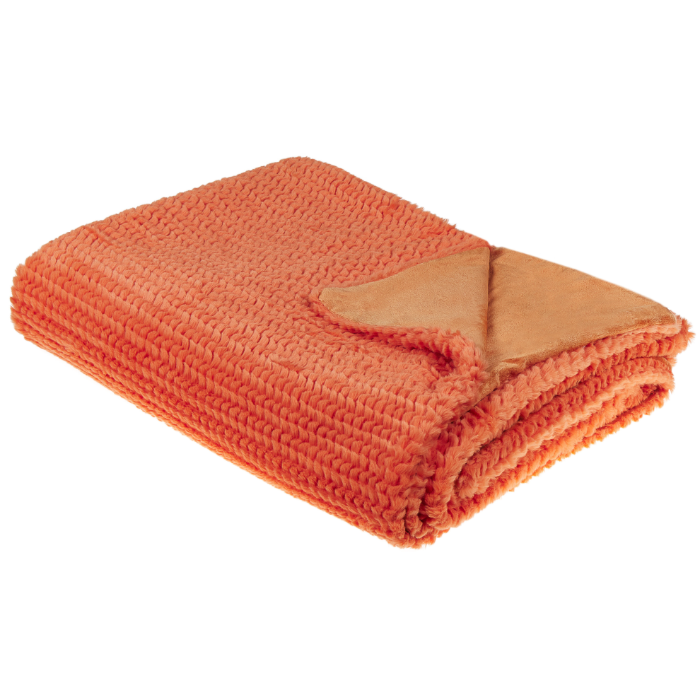 Beliani Blanket Bjas 150 X 200 Cm Orange