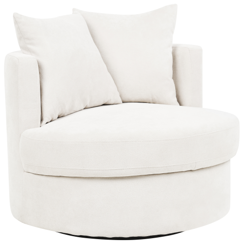 Beliani Swivel Armchair DALBY Fabric Light Beige