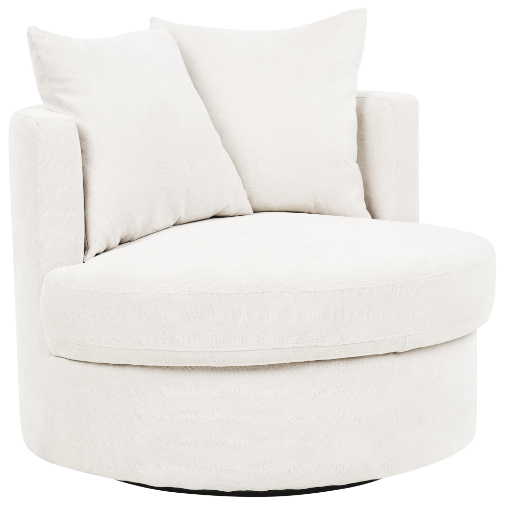 Beliani Swivel Armchair Dalby Fabric Light Beige