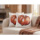 Beliani Throw Cushion CURBITA 45 x 45 cm Velvet Beige Plant Pattern 2