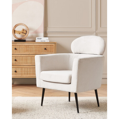 Beliani Armchair SOBY Fabric Off-White 1