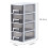 Four-Layer Drawer Type Storage Box, Transparent Black White, Ideal for Home 5 Drawer 7
