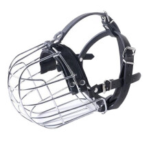 Iron Cage Dog Muzzle Anti Ingestion for Rottweiler French Bulldog Large Breed, Adjustable Breathable Metal Basket Muzzle