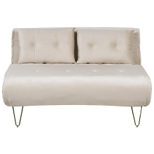 Sofa Bed 2 Seater VESTFOLD Velvet Beige