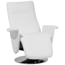Recliner Chair PRIME with Footrest Faux Leather White