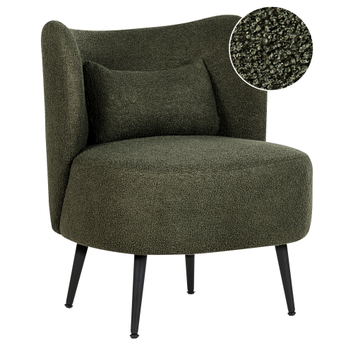 Beliani Armchair OTSBY Boucle Dark Green