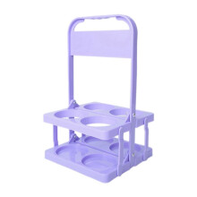 4 Holes Foldable Plastic Beverage Carrier,Reusable Drink Holder with Handle Portable Drink Holder Light